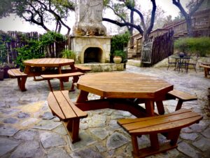 Octagon Picnic Table with Attached Benches Quality Patio Furniture Handcrafted by Jack Hudson (830) 367-3848