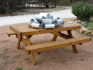 6 ft Heavy Duty Picnic Table with Attached Benches makes a great gift! Quality Patio Furniture Handcrafted by Jack Hudson