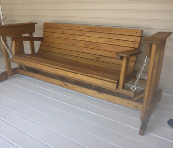 Quality Patio Furniture 5 ft. Glider is western and rustic Handcrafted by Jack Hudson (830) 367-3848 5 ft. Glider is western and rustic and oh so comfortable Quality Patio Furniture Handcrafted by Jack Hudson (830) 367-3848