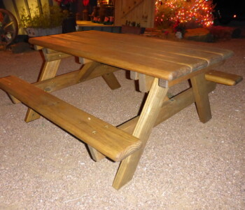 Quality Patio Furniture handcrafted Children's Picnic Table with Attached Benches (830) 367-3848 Picnic Table with Attached Benches