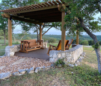 Quality Patio Furniture Glider and Rocking Chairs…enjoy the view in handcrafted furniture. Handcrafted by Jack Hudson (830) 367-3848 Glider and Rocking Chairs…enjoy the view... Quality Patio Furniture Handcrafted by Jack Hudson (830) 367-3848