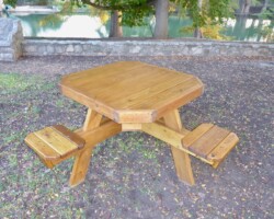 Quality Patio Furniture Straddle Seat Picnic Table with Attached Benches Handcrafted by Jack Hudson (830) 367-3848 Straddle Seat Picnic Table with Attached Benches Quality Patio Furniture Handcrafted by Jack Hudson (830) 367-3848